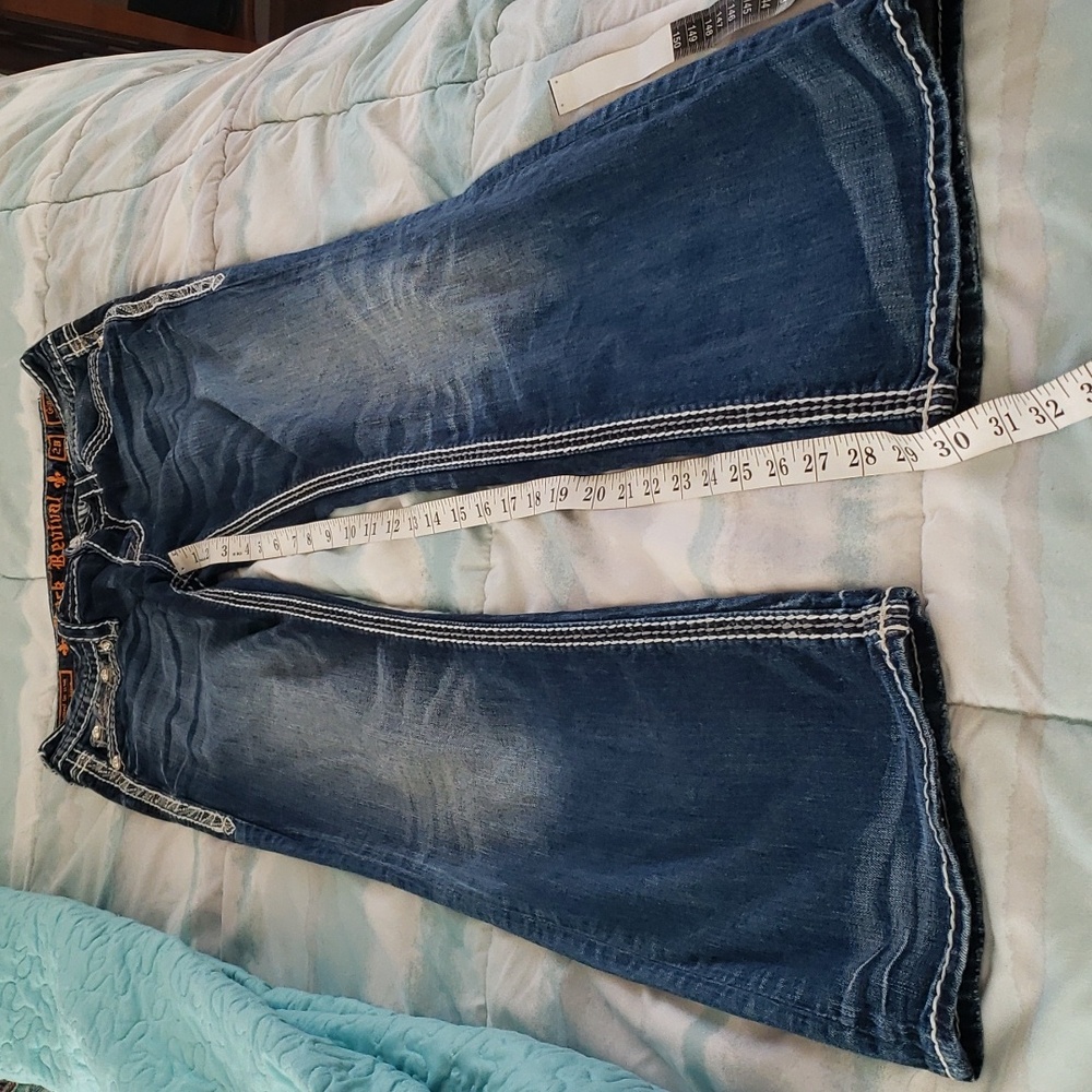 Rock Revival Ginger Easy Fit Jeans 28x30 Bootcut Thick Stitch Western Denim - Picture 8 of 16